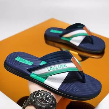 Вьетнамские шлепанцы мужские 2025 летняя одежда нескользящая мягкая подошва носить щипать ноги модные пляжные мужские классные тапочки 39 армия зеленый