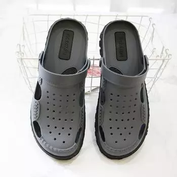 Вьетнамский стиль теплые тапочки сандалии Wentu обувь двойного назначения мужская мода для улицы и дома двухцветная сетка отверстие 39