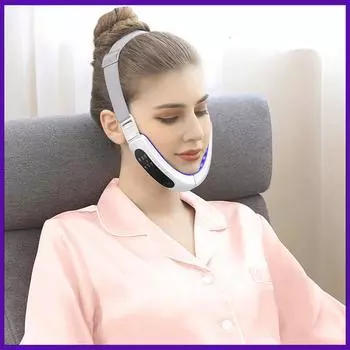 V Face Chin Lift Massager Микротоковая электрическая подтяжка лица пояс для похудения перезаряжаемый вибрационный массажер для лица с электродными подушечками