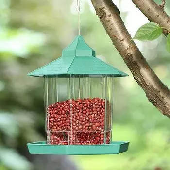 В форме беседки для домашних животных, станция кормления, инструмент для кормления на открытом воздухе, контейнер для еды, принадлежности для птиц, кормушка для птиц
