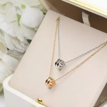 V Gold Material Thick Gold Plated Two tone Necklace Length 45cm Beautiful Girl Dressing Gift Simple Design серебряный