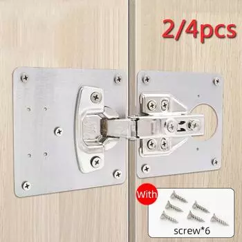 В комплект для ремонта петель дверцы кухонного шкафа входят 2/4 пластины и крепежный винт. 2 Plates + 12 Screws