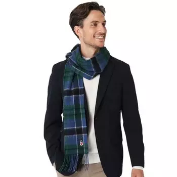 В комплект фирменного пледа входит шерстяной шарф с вышивкой Buckingham Bear Check 48160 Небесно-голубой [Macintosh Philosophy] [Moonbat] 100% небесно-голубой