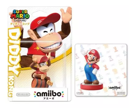 В комплект входит наклейка amiibo Diddy Kong Mario Original (Супер Серия) [Бонус]