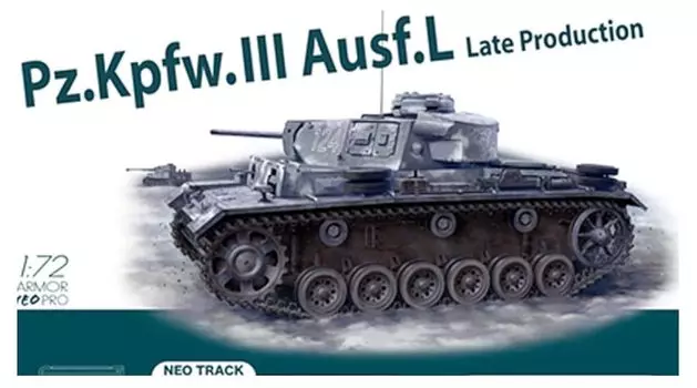 В комплект входит пластиковая модель немецкого армейского танка Panzer III L Type NEO времен Второй мировой войны DR7645 в масштабе 1/72