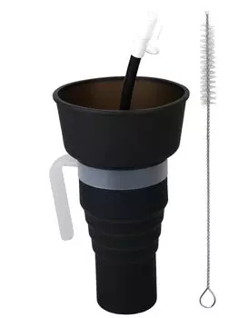 В комплект входит соломинка для стакана 500 мл силикона и напитки в большой посудомоечной машине с морозильной камерой для домашнего кинотеатра черного цвета [SAQULA] [Food One] Складная, портативная, вместительная, безопасная,