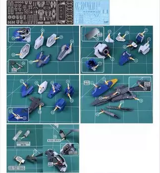 В комплект входит высококачественная металлическая водостойкая наклейка HG Gundam Aerial для детализации 1/144 (отремонтированный тип) модификация, вверх, части, [элемент] серебряный