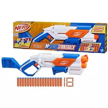 В комплект входят 18 дротиков Nerf N Series Strikeback N1 для спортивной стрельбы из дротиков N 6 в помещении и на открытом воздухе на Рождество для детей от 8 лет и старше G0218 Оригинальный продукт Бластер,