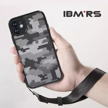 (В комплекте ремешок на запястье)Чехол IBMRS для Apple iPhone 11, камуфляжный жесткий противоударный улучшенный защитный чехол