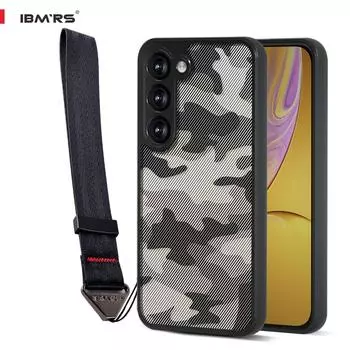 (В комплекте ремешок на запястье)Чехол IBMRS для Samsung Galaxy S23, камуфляжный твердый чехол с мягкими краями, прозрачный чехол для телефона из поликарбоната и термопластика с подушками безопасности, устойчивый к падениям for phone series(6.1 )