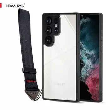 (В комплекте ремешок на запястье)Чехол IBMRS для Samsung Galaxy S22 Ultra, [Военный дизайн] Твердый камуфляж с мягкими краями, прозрачный чехол для телефона с подушками безопасности For Galaxy S22 Ultra