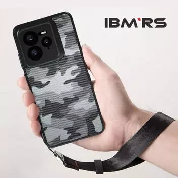 (В комплекте ремешок на запястье)Чехол IBMRS для realme GT 7 Pro, полупрозрачный матовый тонкий ударопрочный защитный чехол с защитой от отпечатков пальцев - черный камуфляж Art Camo