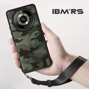 (В комплекте ремешок на запястье)Чехол IBMRS, совместимый с Realme 11 Pro/11 Pro+, камуфляжный жесткий противоударный улучшенный защитный чехол - прозрачный черный Art Camo