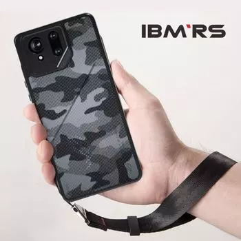 (В комплекте ремешок на запястье)Чехол IBMRS для Asus ROG Phone 9/9 Pro, полупрозрачный матовый тонкий противоударный защитный чехол - черный камуфляж Art Camo