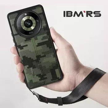 (В комплекте ремешок на запястье)Чехол IBMRS, совместимый с Realme 11 Pro/11 Pro+, прочный камуфляжный прозрачный противоударный улучшенный защитный чехол - матовый черный lattice camo