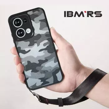 (В комплекте ремешок на запястье)Чехол IBMRS для телефона Oppo Reno13, ультратонкий, приподнятые края защищают камеру и экран - черный камуфляж