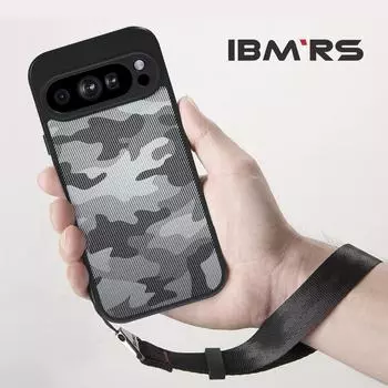 (В комплекте ремешок на запястье)Чехол ibmrs для Google Pixel 9 Pro XL, прочный, гибкий, прочный, противоскользящий, противоударный, из ТПУ, задняя крышка - черный камуфляж