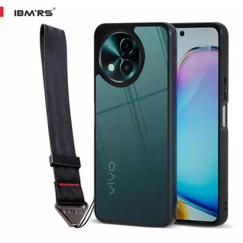 (В комплекте ремешок на запястье)Чехол для телефона IBMRS для vivo Y58, полупрозрачный матовый противоударный защитный чехол для женщин и мужчин - черный камуфляж