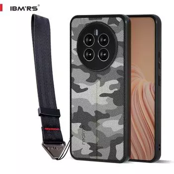 (В комплекте ремешок на запястье)Чехол IBMRS для Realme 12 +, военный дизайн, твердая задняя часть, прочный противоударный камуфляжный защитный чехол lattice camo