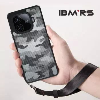 (В комплекте ремешок на запястье)Чехол для vivo iQOO Z9 Turbo, военный класс, испытан на падение, матовый полупрозрачный твердый тонкий защитный чехол. Камуфляж Черный