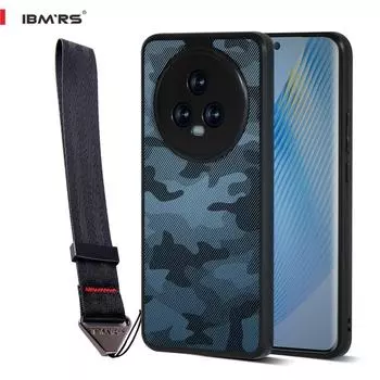 (В комплекте ремешок на запястье)Чехол для телефона IBMRS for Honor Magic5, ударопрочный, защита военного уровня, черный камуфляж