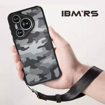 (В комплекте ремешок на запястье)Чехол IBMRS для Huawei Pura 70 Pro,(Защита военного уровня) (Не желтеет) Противоударный чехол для телефона - черный камуфляж transparent прозрачный