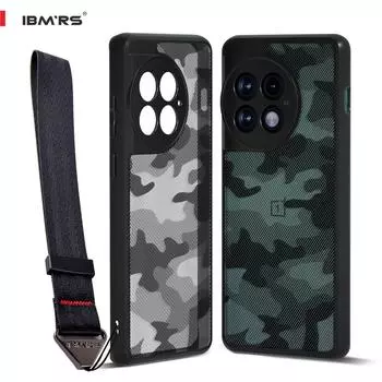 (В комплекте ремешок на запястье)IBMRS [двойное покрытие против царапин] совместимо с чехлом OnePlus Ace 2 Pro, камуфляжный прозрачный жесткий противоударный защитный чехол Art Camo
