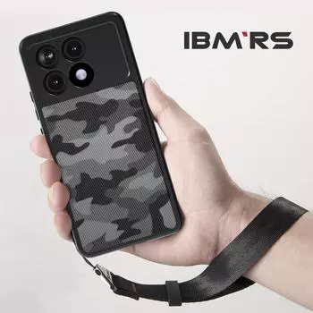 (В комплекте ремешок на запястье)IBMRS [двойное покрытие против царапин] для Xiaomi Redmi K70E/Poco X6 Pro Прозрачный чехол, камуфляжный противоударный матовый чехол для телефона Art Camo