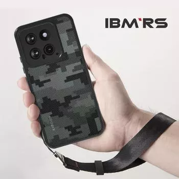 (В комплекте ремешок на запястье)ibmrs для Xiaomi 14 Anti-Fingerprint Camo Case, матовый прозрачный защитный чехол для телефона lattice camo