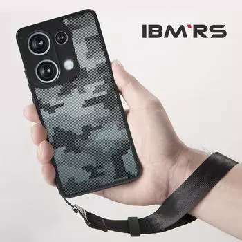 (В комплекте ремешок на запястье)ibmrs для Xiaomi Redmi Note 13 pro 5G/Poco X6 Anti-Fingerprint Camo Case, матовый прозрачный защитный чехол для телефона lattice camo