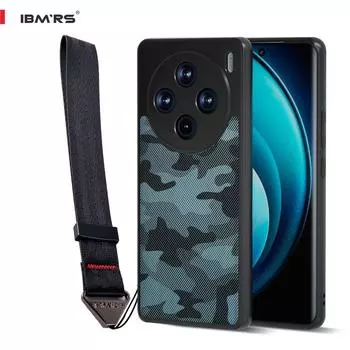 (В комплекте ремешок на запястье)Прозрачный жесткий противоударный камуфляжный улучшенный защитный чехол, IBMRS совместим с чехлом vivo X100 pro Art Camo