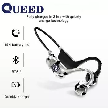 В костную Bluetooth-гарнитуру можно вставить номер карты, работает беспроводная гарнитура с подвесным ушным типом чёрный