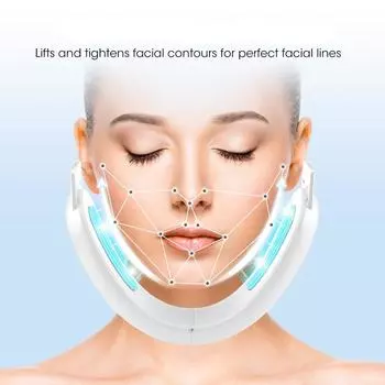 V-Line Face Slimming Lifting Device Massager Skin Rejuvenation Shapeing Beauty Instrument Electric Reduced Double Chron Belt розовый