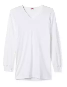 V Long Sleeve BVD Warm V Long Sleeve Shirt Brushed Lining Inner Cotton Cold Protection White [B-V-D] T-Shirt 100% Men s