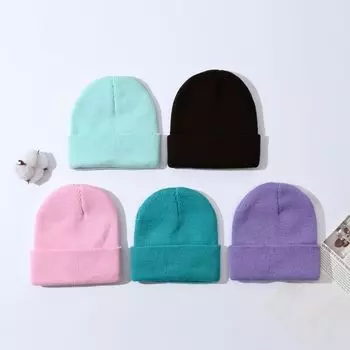 В наличии 0-3 года детские вязаные шапки новорожденные вязаные шапки милые шерстяные шапки осень-зима детские шерстяные шапки one size чёрный