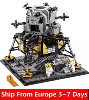 В наличии 37003 Apollo Saturn V Space Launch 60003 Apollo 11 Moon Space Rocket Lunar Lander Model Building Blocks Toy 10266 21309