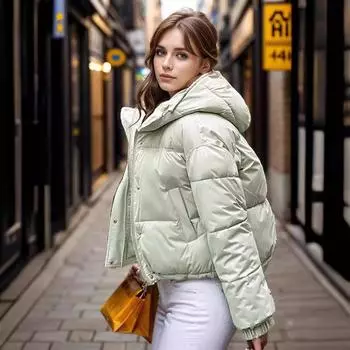 В наличии имеются модели женской одежды, утепленная одежда, одежда из пухового хлопка. M