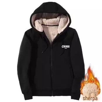 В наличии: Мужской теплый свитер из овчины на молнии больших размеров – куртка в корейском стиле на осень/зиму L