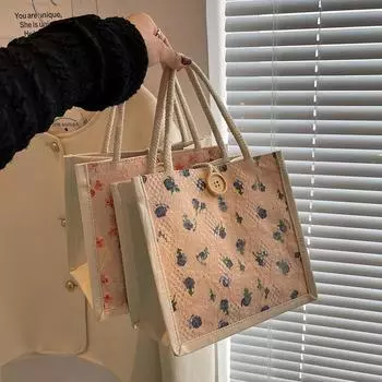 В наличии та же студенческая универсальная портативная сумка для ланча Bento, женская версия иностранного стиля для выхода на улицу маленькая сумка. зелёный