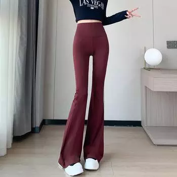 В наличии Весна 2025 Стрейч Утягивающие Йога Клеш Брюки 2XL