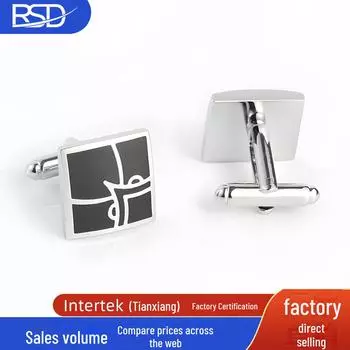 -В наличии высококачественные запонки из нержавеющей стали с эмалью для мужчин, индивидуальный дизайн Copper