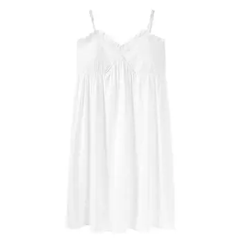 V-neck Women s Pajama Dress Ruffle Sling Nightgown Fashion Suspender Nightdress Summer M