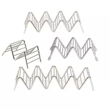 V-образный держатель для тако из нержавеющей стали, кукурузный ролл, спринг-ролл, подставка для тако, домашняя подставка для блинов, еда 12 Grids 6.3x9.5x4.5cm