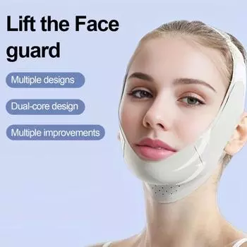 V-образный подтягивающий ремень для подбородка, антивозрастной, для контурирования линии подбородка, многоразовые тонизирующие пояса для лица, бандаж для похудения лица розовый