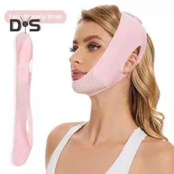 V-образный ремешок для коррекции фигуры, двойной подбородок, повязка для похудения, подтяжка кожи, лифтинг, V-образные контуры, удаление макияжа, многоразовый, безопасный для кожи косметический инструмент для розовый