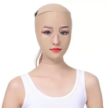 V-образный ремешок для подтяжки лица, регулируемый дышащий ремешок для всего лица, щек, для похудения, ремешок для подбородка, пояс для подтяжки лица, женский инструмент для формирования лица M