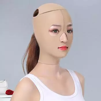 V-образный ремешок для подтяжки лица, регулируемый дышащий ремешок для всего лица, щек, для похудения, ремешок для подбородка, пояс для подтяжки лица, женский инструмент для формирования лица S