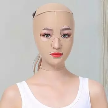 V-образный ремешок для подтяжки лица, регулируемый дышащий ремешок для всего лица, щек, для похудения, ремешок для подбородка, пояс для подтяжки лица, женский инструмент для формирования лица XL