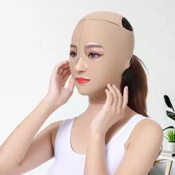 V-образный ремешок для подтяжки лица, регулируемый дышащий ремешок для всего лица, щек, для похудения, ремешок для подбородка, пояс для подтяжки лица, женский инструмент для формирования лица XL