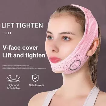 V-образный ремешок для подтяжки лица, регулируемый дышащий ремешок для похудения щек, эластичная лента для подтяжки кожи лица во время сна, женский пояс для коррекции фигуры